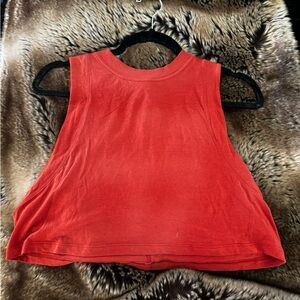 Red Lululemon Cropped Tank